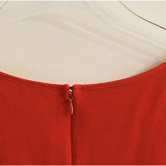 St. John Red Dress Wool Blend Scoop Neck Cap Sleeve Size 8 Career To Cocktail - Picture 6 of 7